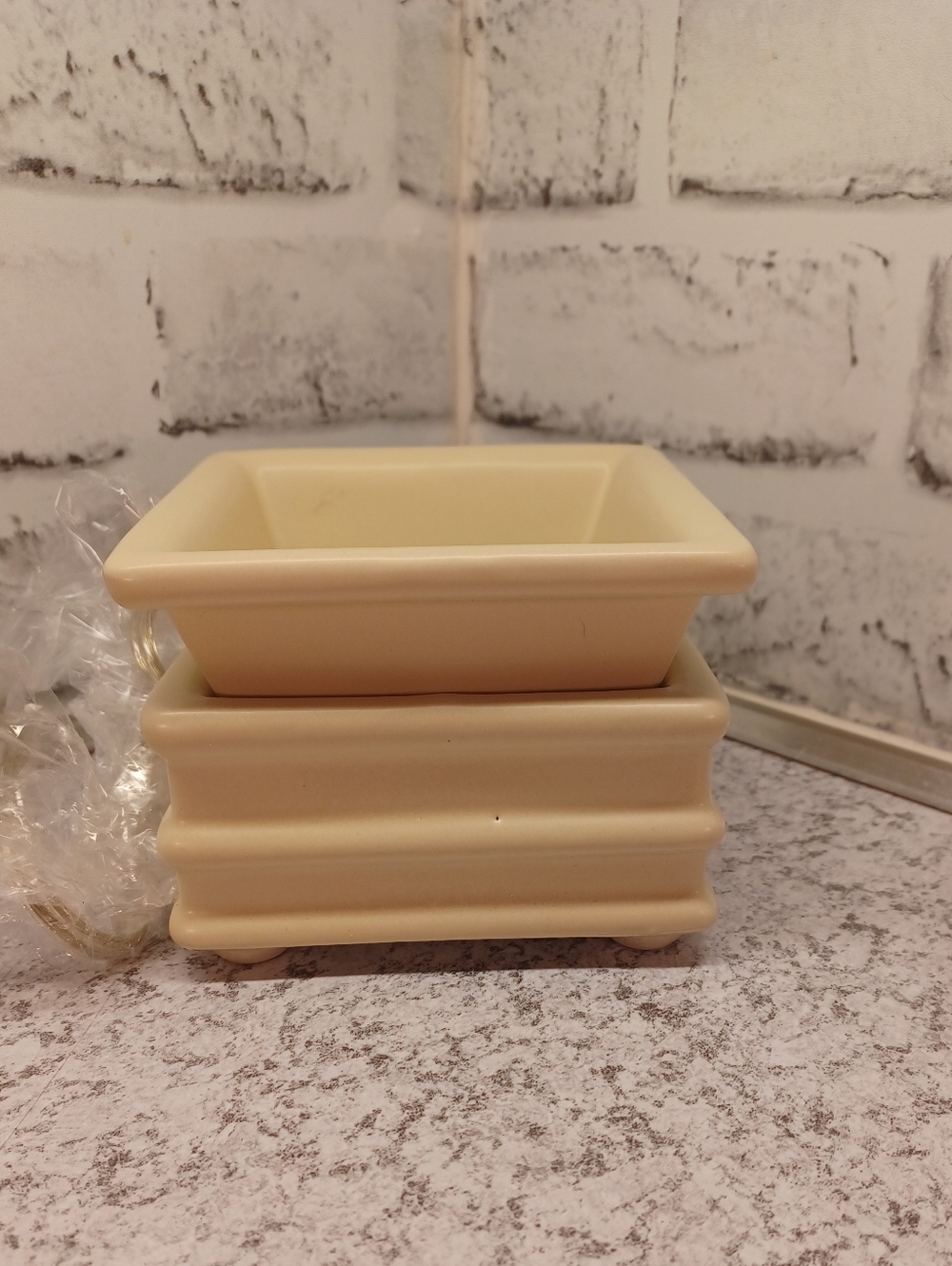 Square Sand Tan Beige Simmer Pot Wax Warmer Pink Zebra warms oil